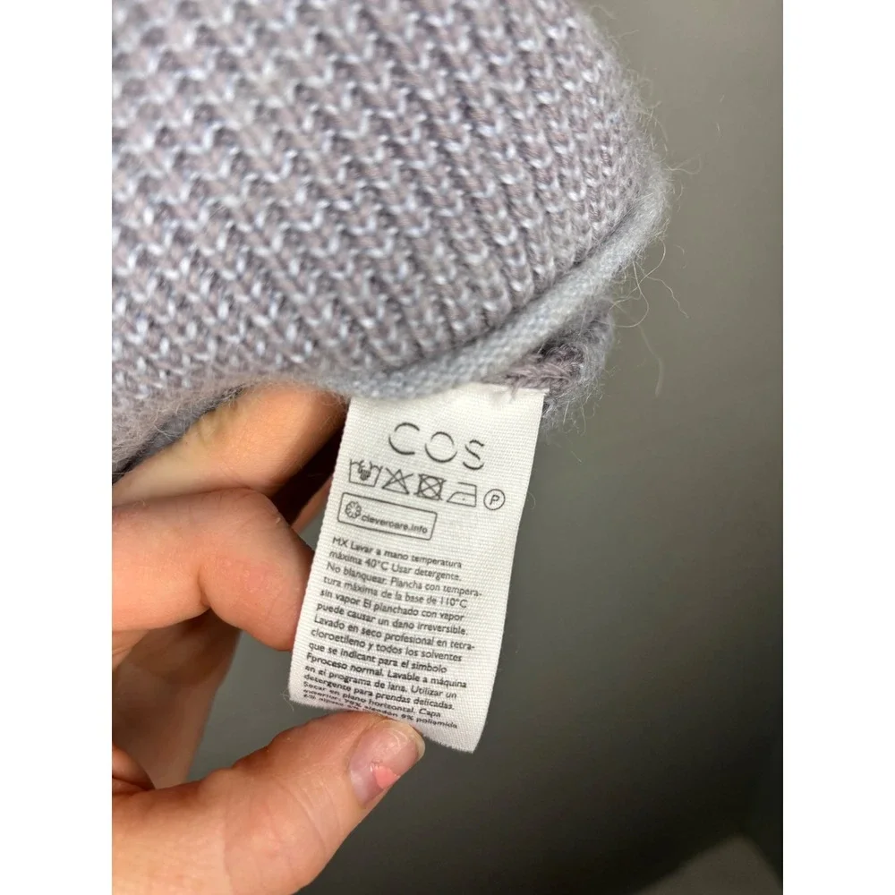 COS Alpaca Wool Sweater Vest Striped Grey Blue Minimalist XS